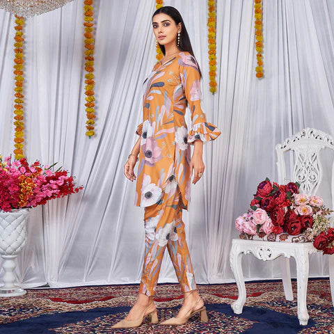 Hot Yellow Floral Printed Co-Ord Set: Your Ultimate Summer Fashion Must-Have