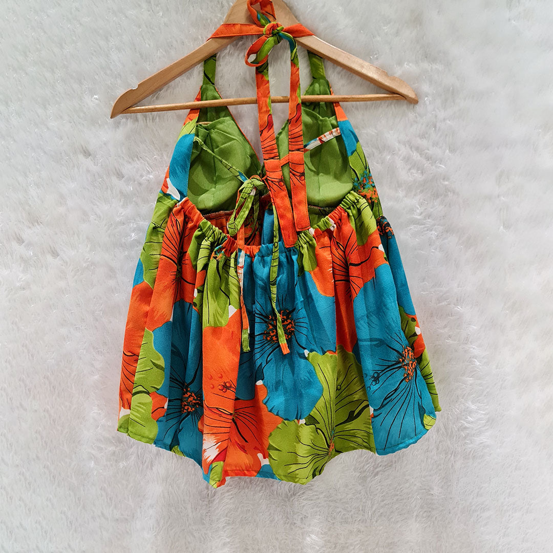 Effortless Style Blooms: The All-Occasion Floral Print Halter Neck Top