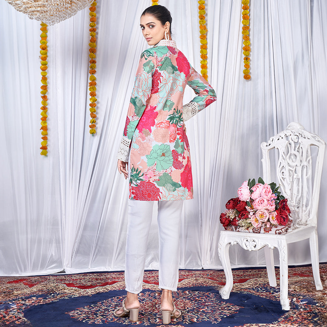 Floral love printed up & down co-ord set, a stylish and versatile matching outfit.