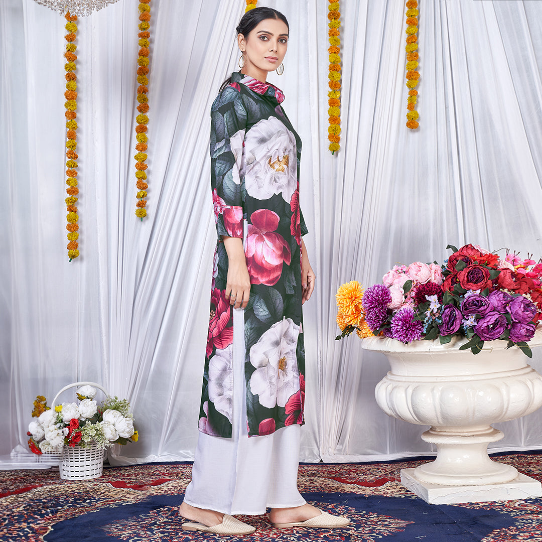 Multicolor floral printed co-ord set, a vibrant and stylish matching outfit.