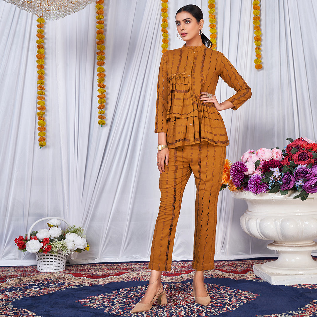 The Dainty Delilah co-ord set featuring a coordinated top and bottoms with delicate detailing.