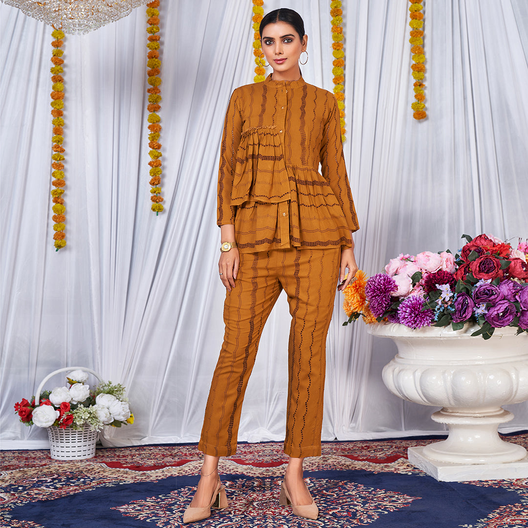 The Dainty Delilah co-ord set featuring a coordinated top and bottoms with delicate detailing.