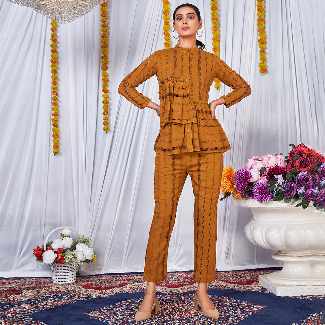 The Dainty Delilah co-ord set featuring a coordinated top and bottoms with delicate detailing.