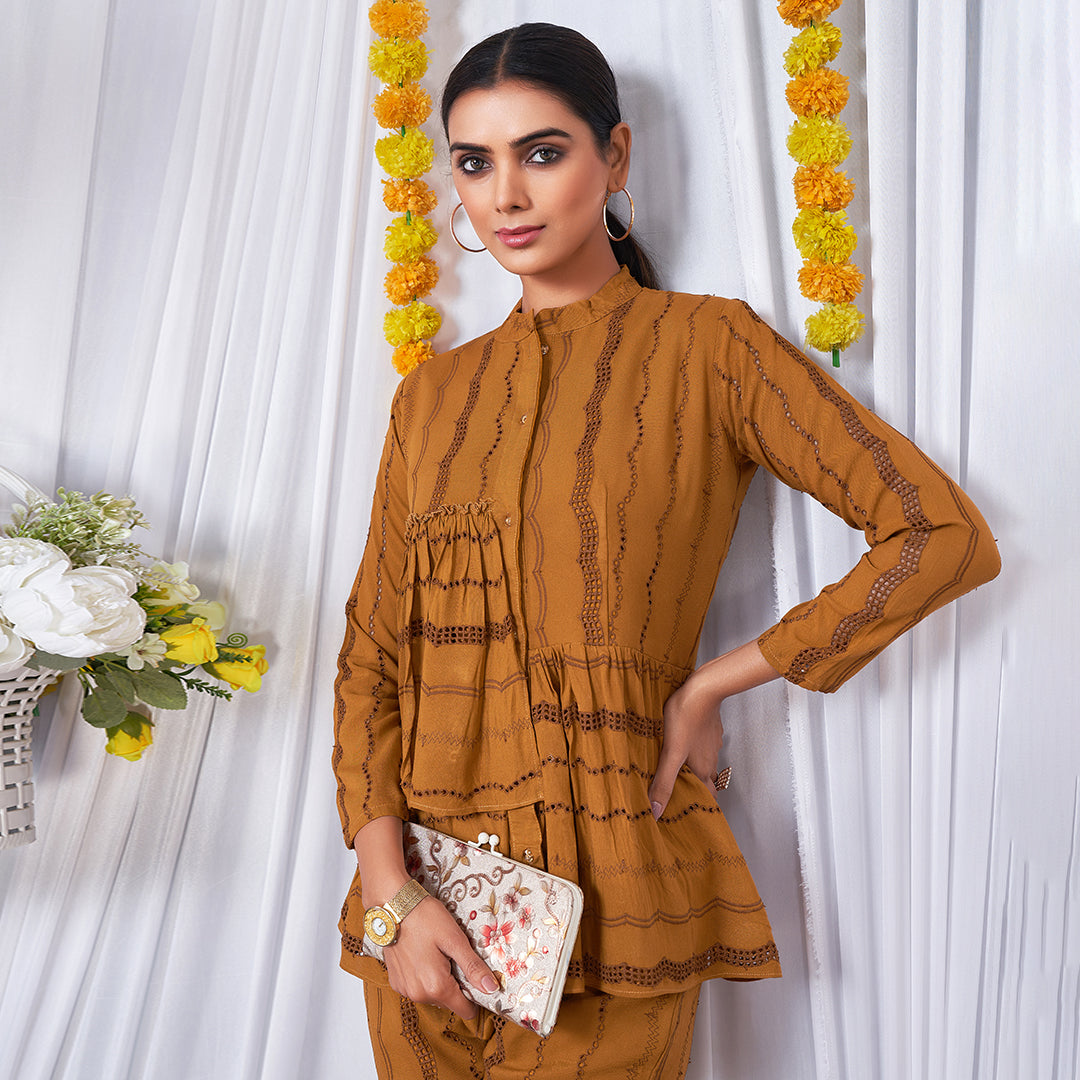 The Dainty Delilah co-ord set featuring a coordinated top and bottoms with delicate detailing.