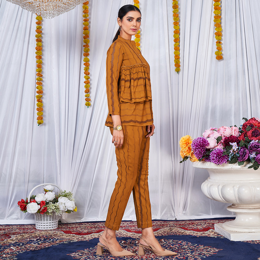 The Dainty Delilah co-ord set featuring a coordinated top and bottoms with delicate detailing.