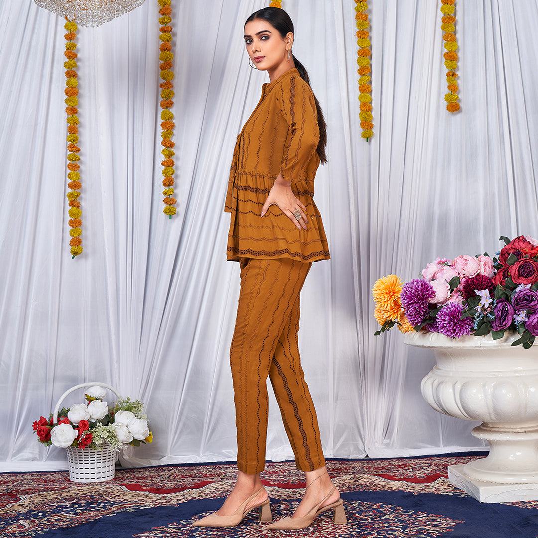 The Dainty Delilah co-ord set featuring a coordinated top and bottoms with delicate detailing.