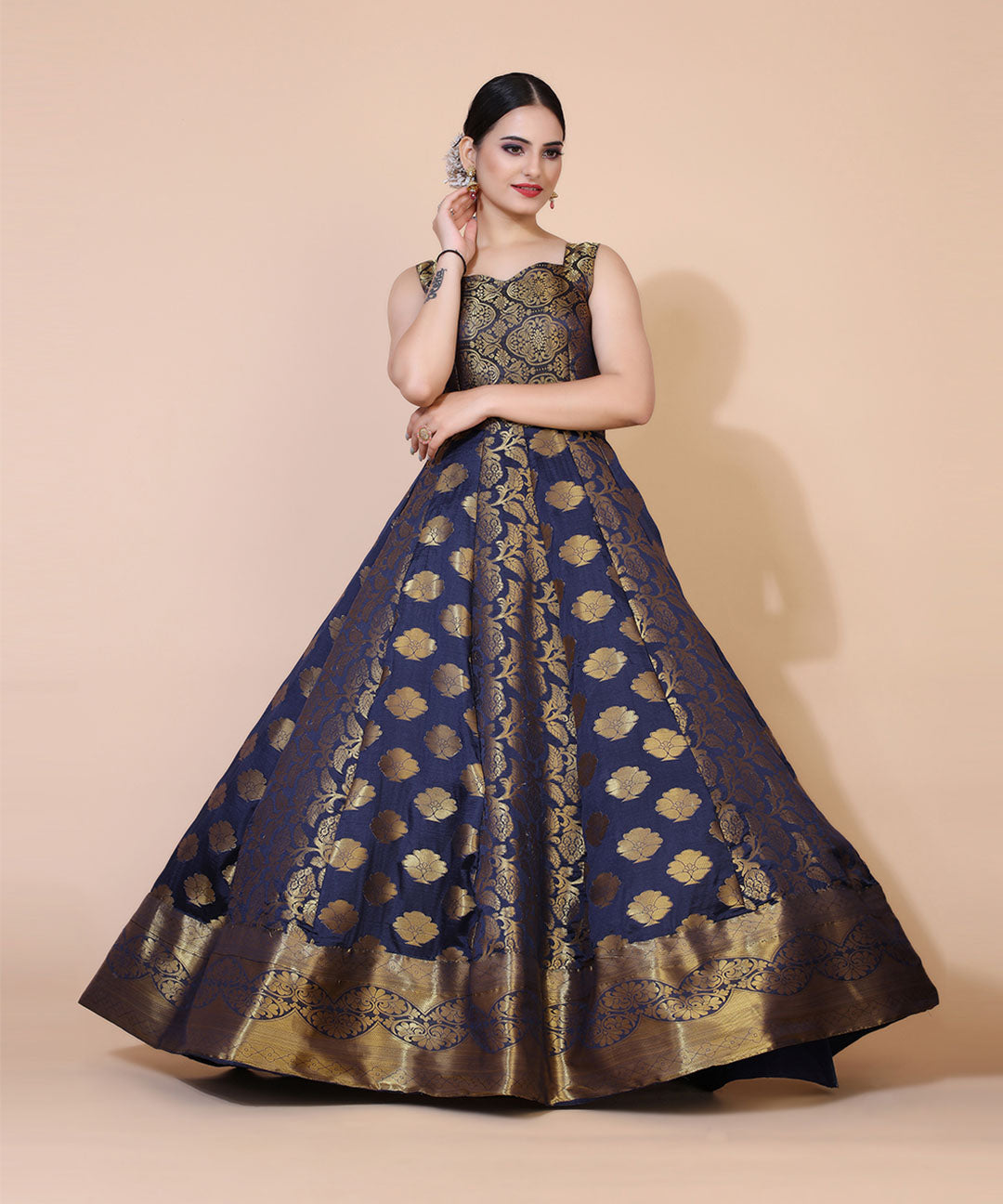 bluelea ブルレア　Jacquard long dress 36 Embroidery jacquard long dress | Bluelea