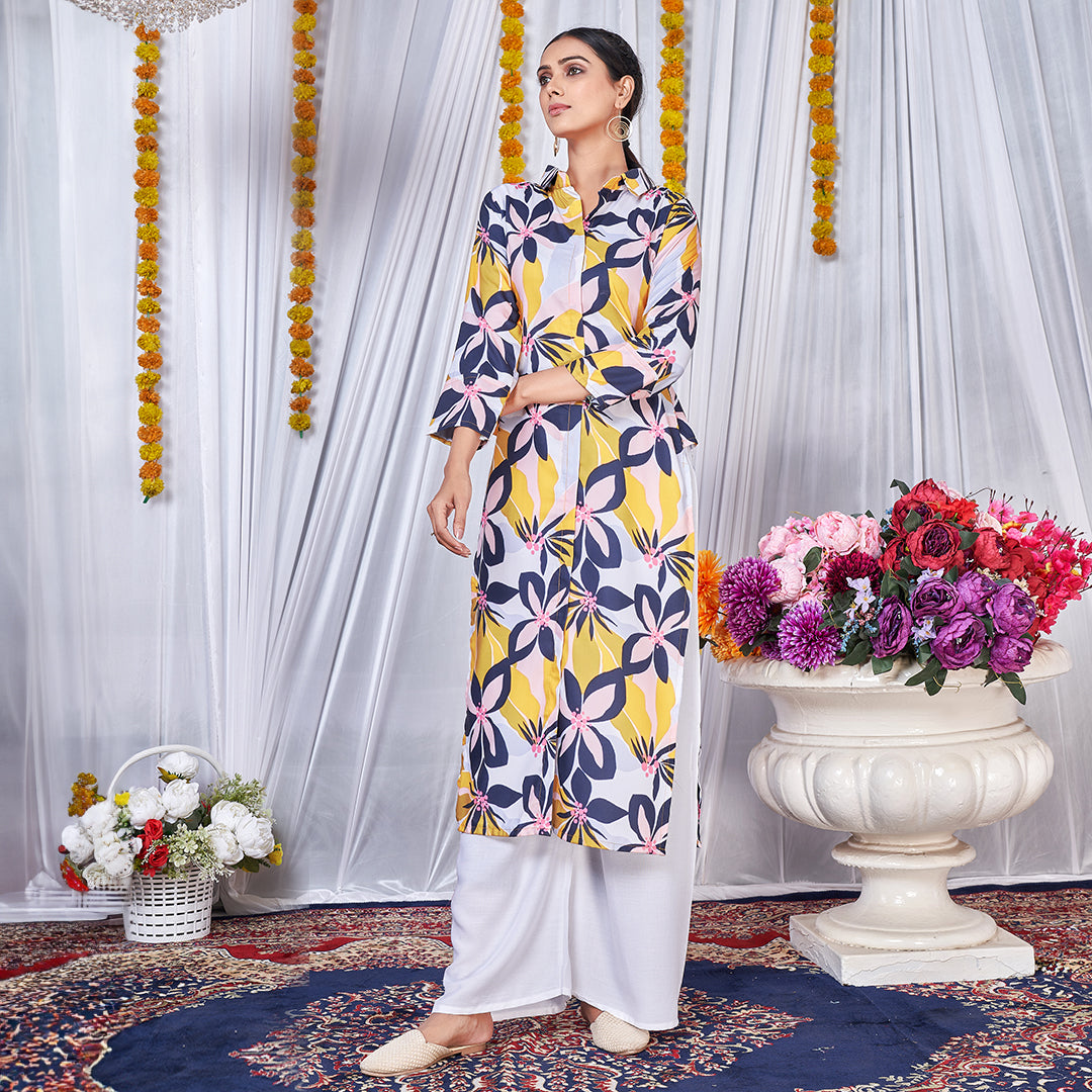 Yellow Floral Printed Co-Ord Set