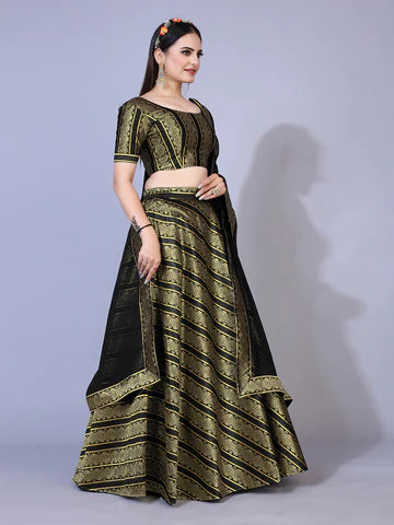 The Allure of the Black Ready-to-Wear Lehenga & Blouse with Dupatta