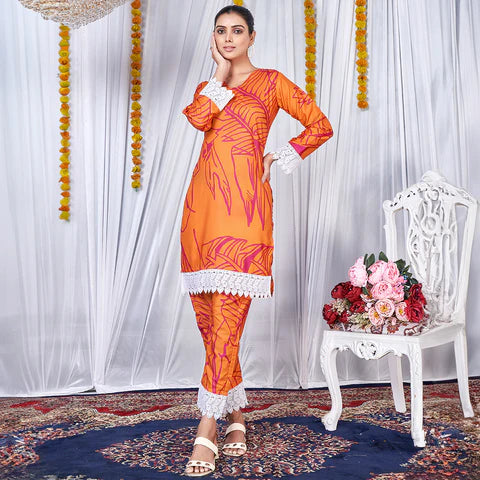 The Hottest Trend of the Season: The Orange Printed Co-Ord Set