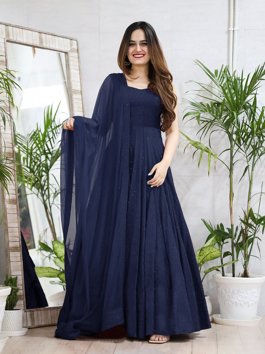 Navy blue anarkali gown hotsell