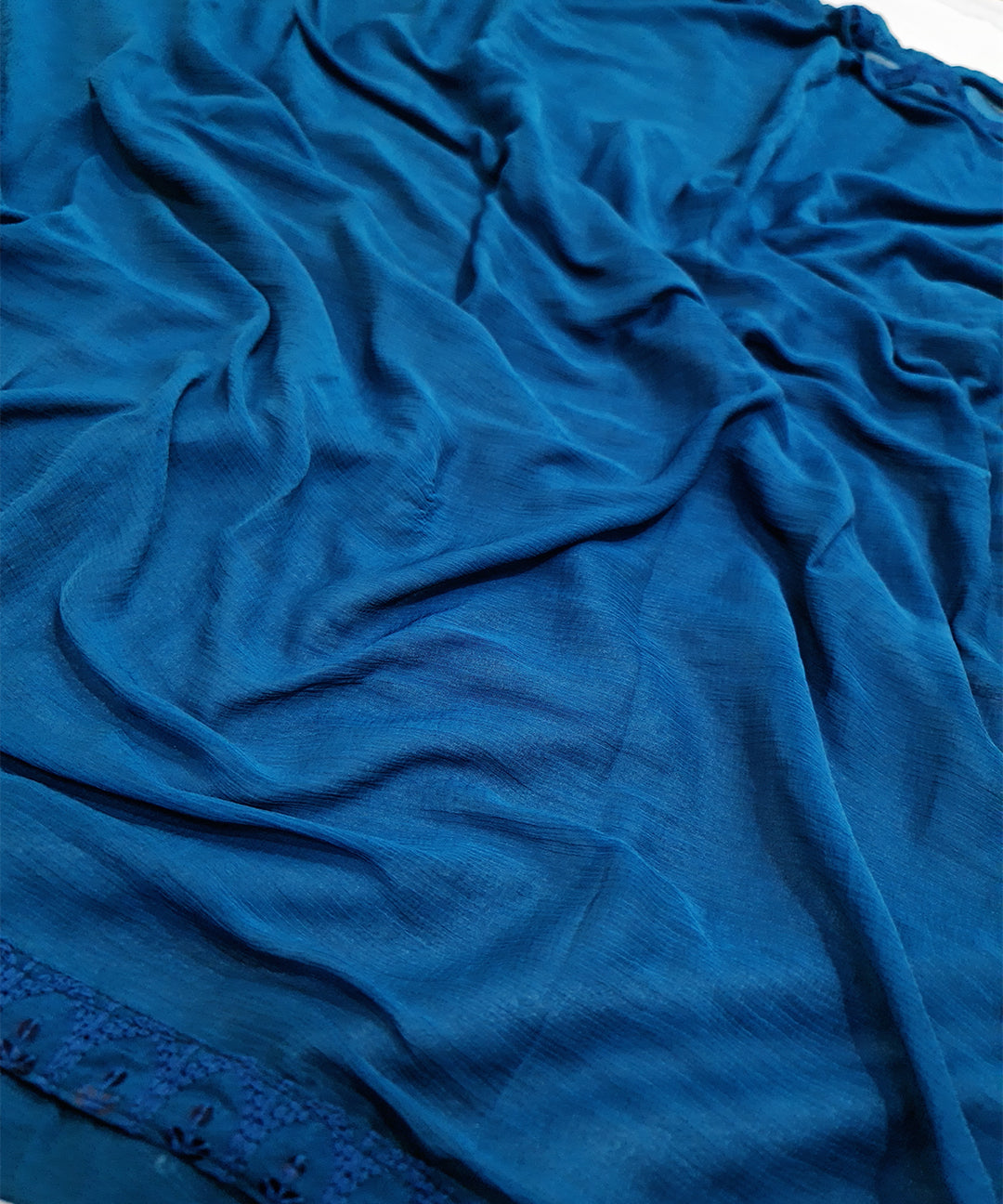 Sapphire Blue Chikankari Work Dress Material