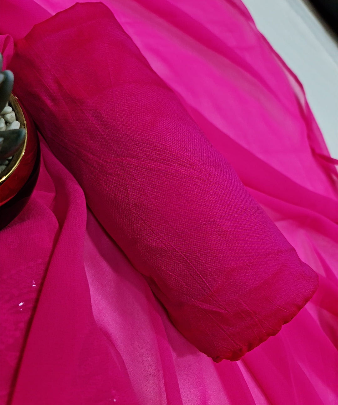 Rose Pink Chikankari Work Dress Material