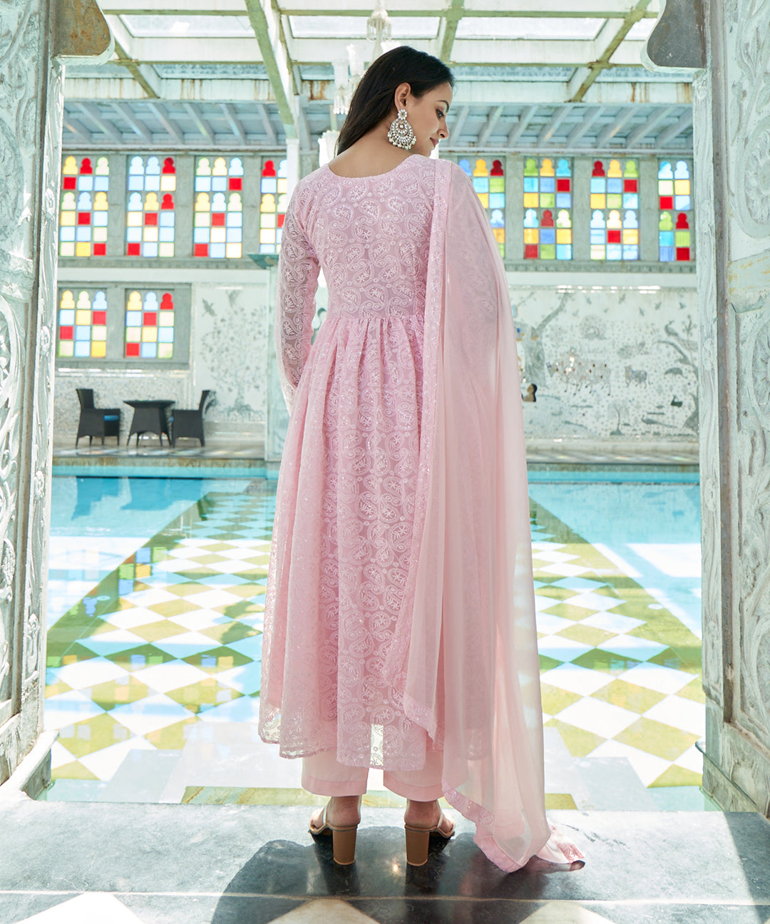 Baby Pink Color Bridal Wear Unstitched Pakistani Stylish Suits –  fashionnaari